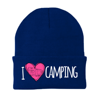 I Love Camping Embroidered Beanie